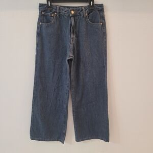 Zara Relaxed Fit Blue Jeans Wide Leg Size 8
